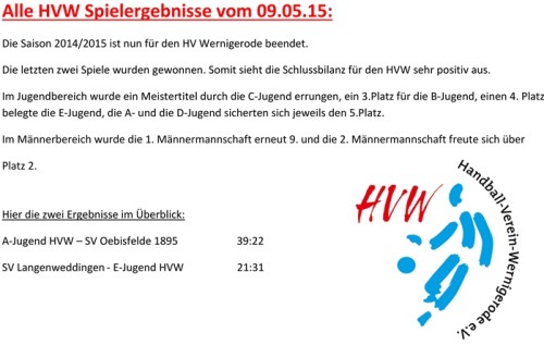 Schluß, Aus. Die Spielzeit 2014/2015 ist  vorbei